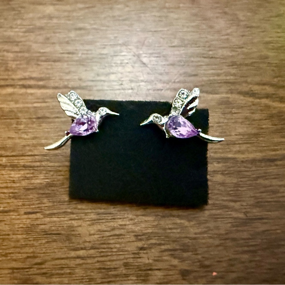Hummingbird Stud Earrings with choice of color, blue, purple or pink! NWOT